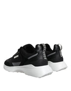 Schwarze Canvas Quad Fabric Medusa Low Top Sneaker