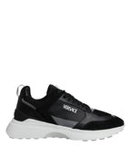 Schwarze Canvas Quad Fabric Medusa Low Top Sneaker