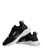 Schwarze Canvas Quad Fabric Medusa Low Top Sneaker