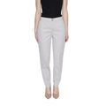 Beige Cotton Casual Pants