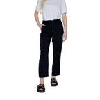 Black Viscose Casual Pants