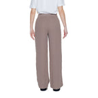 Brown Cotton Casual Pants