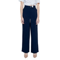 Blue Viscose Casual Pants