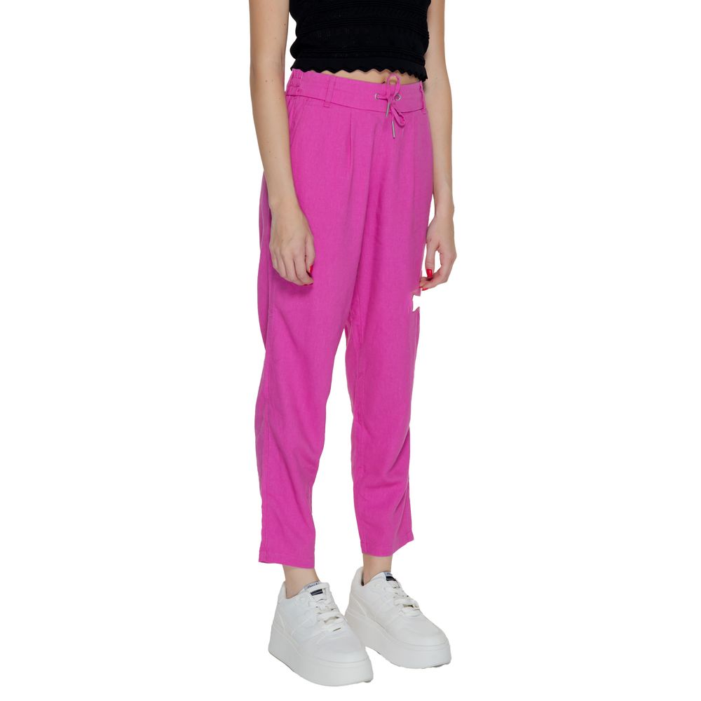 Pantaloni casual in lino multicolore