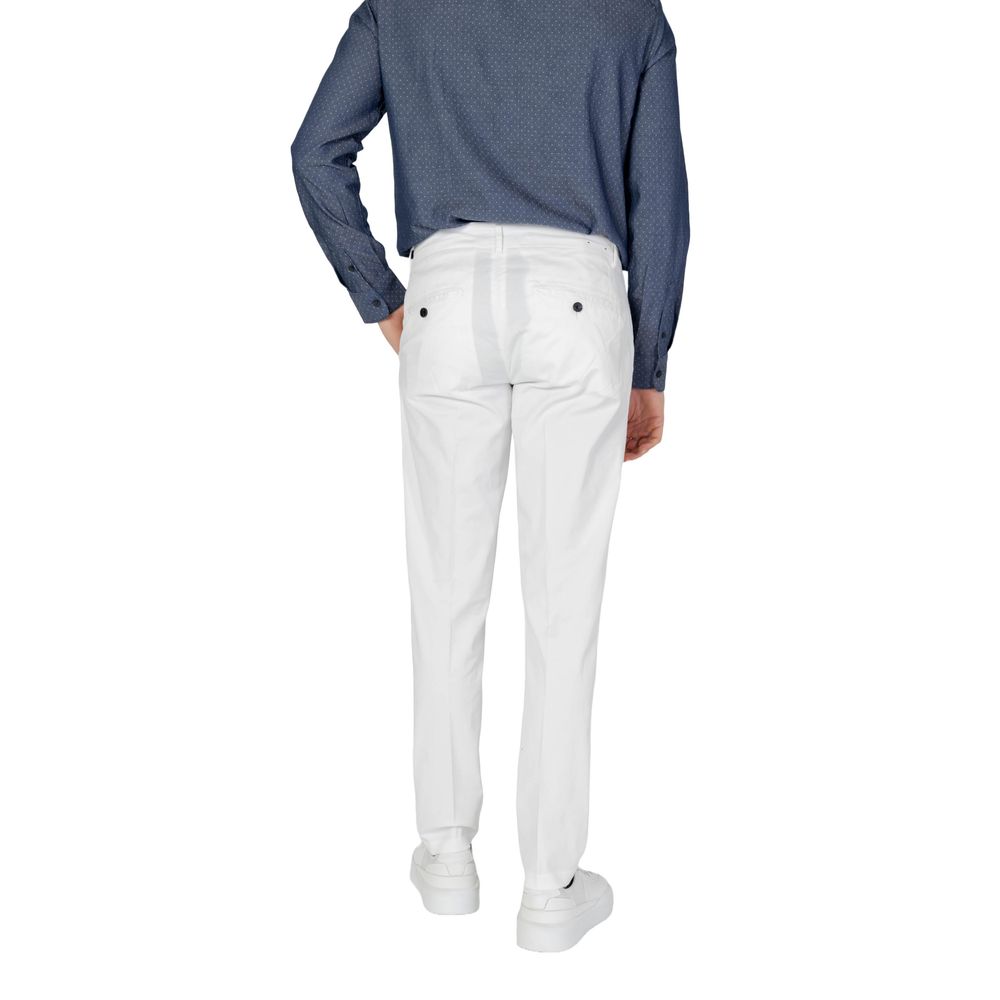 Beige Baumwoll-Skinny-Hose