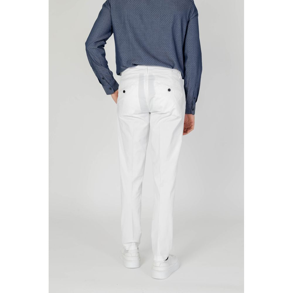 Beige Baumwoll-Skinny-Hose