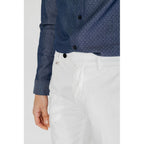 Beige Baumwoll-Skinny-Hose