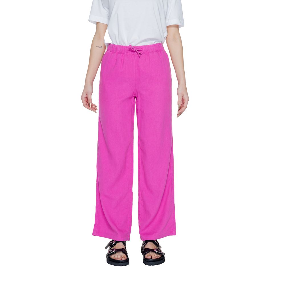 Legere Hose aus rosa Leinen