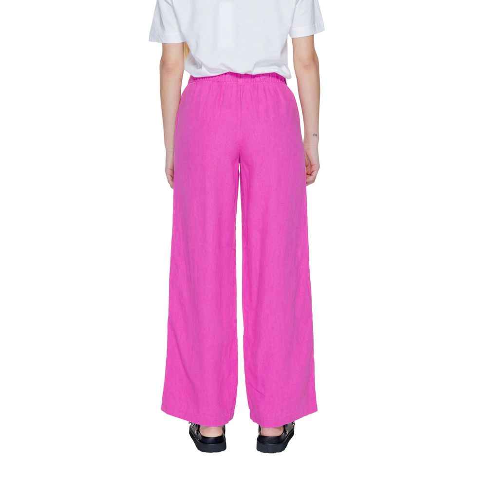 Legere Hose aus rosa Leinen