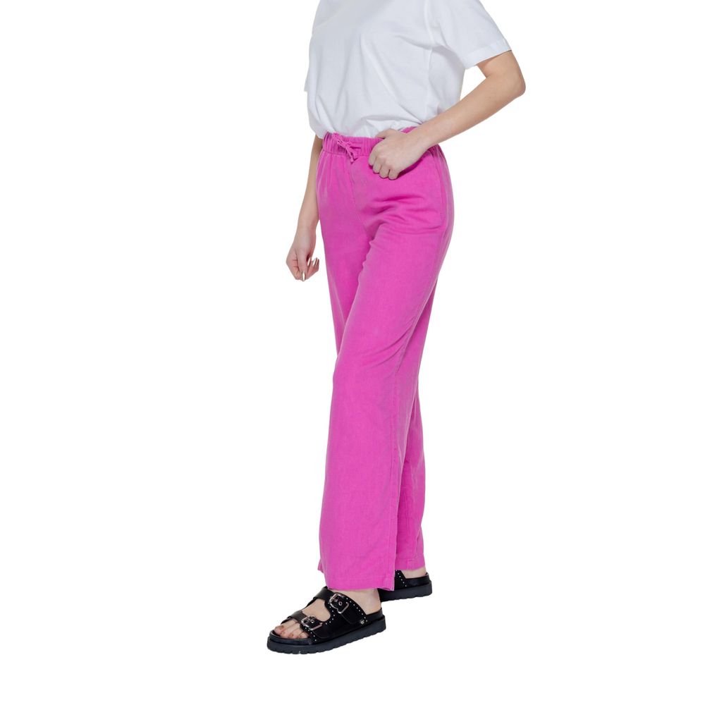 Legere Hose aus rosa Leinen