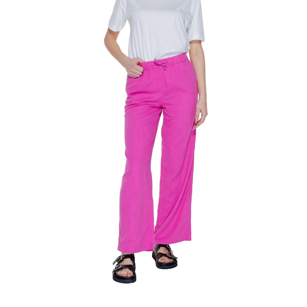 Legere Hose aus rosa Leinen