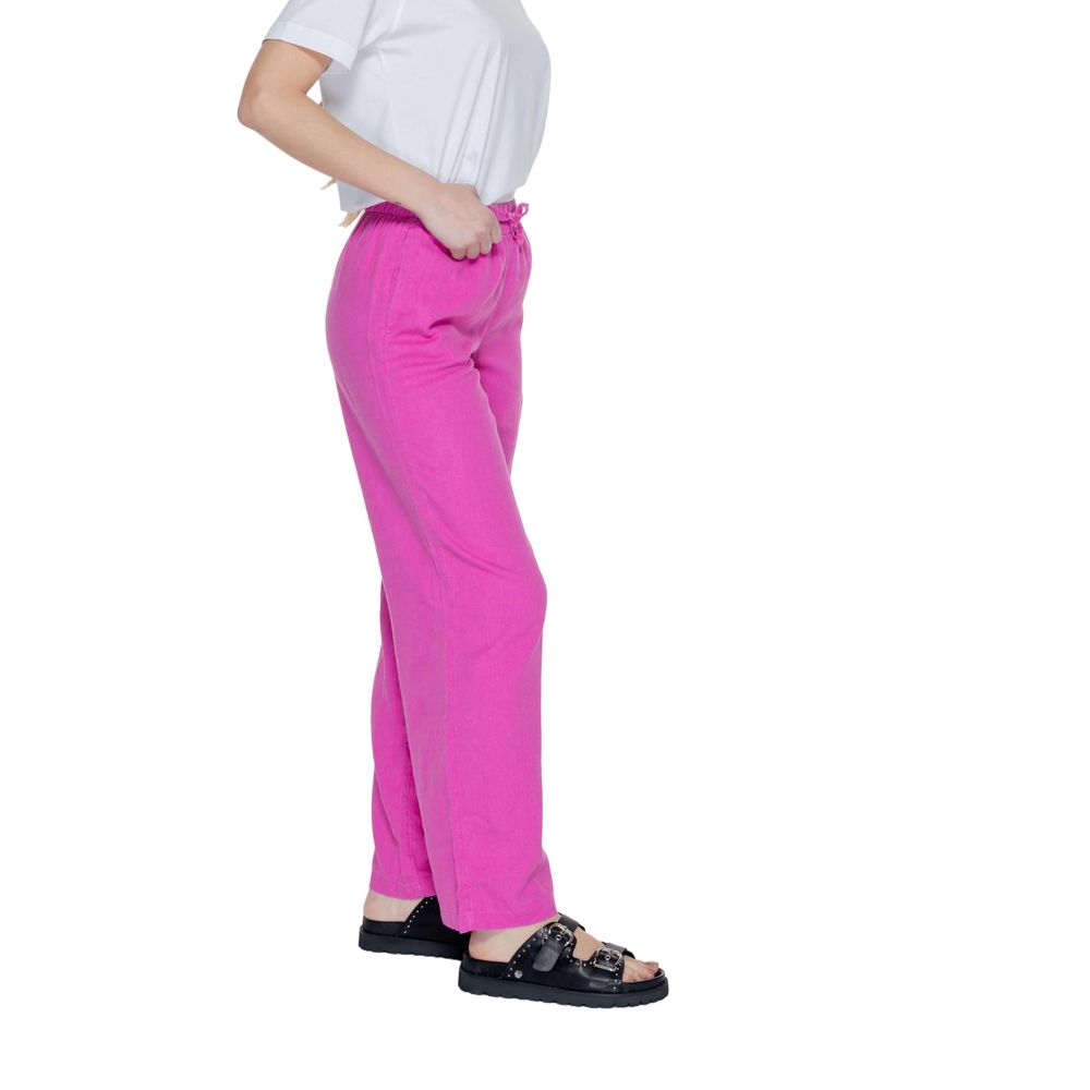 Legere Hose aus rosa Leinen