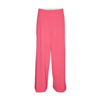 Pink Polyester Casual Pants