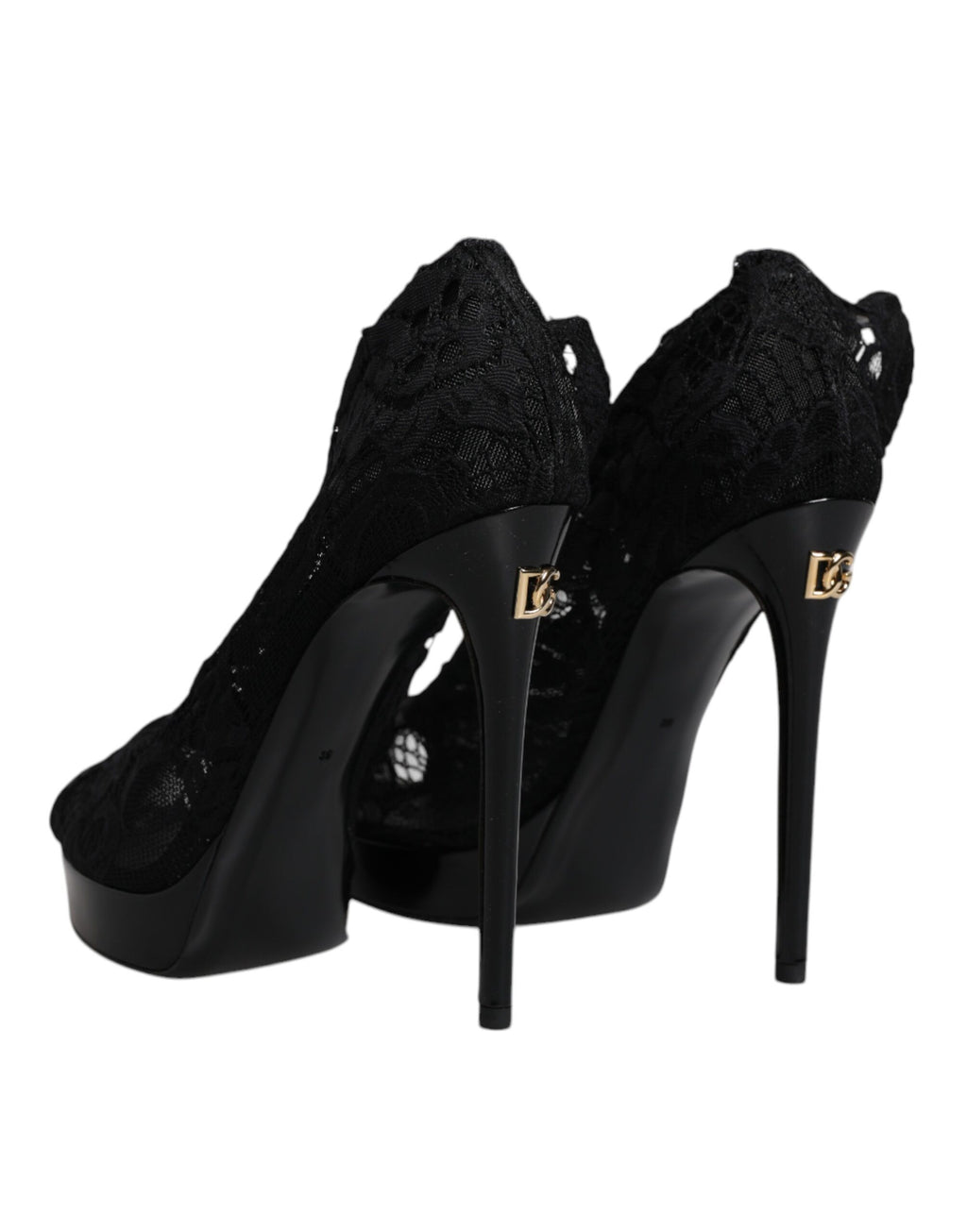 Schwarze Stretch-Stiefel aus Taormina-Spitze