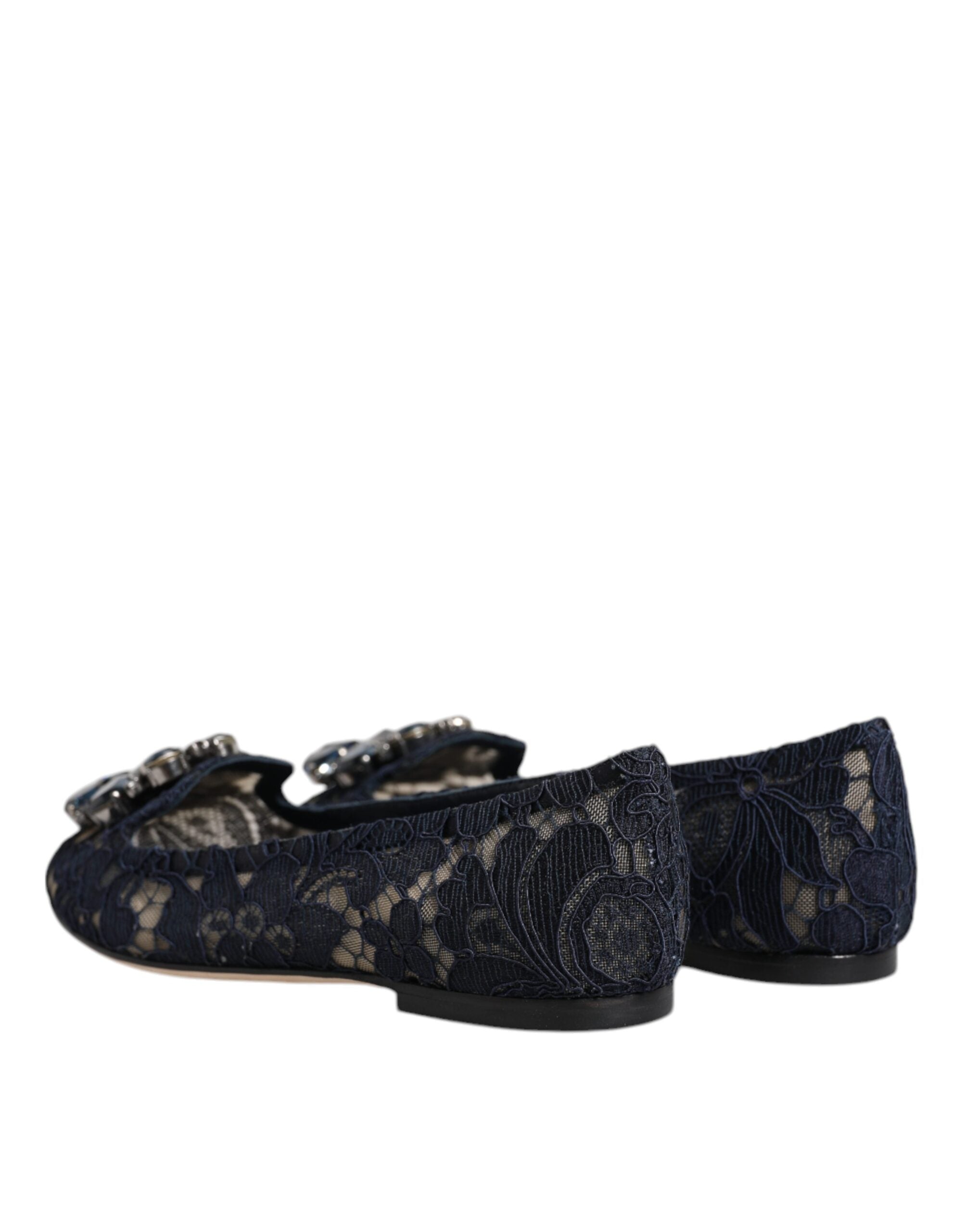 Blaue Taormina Spitze Kristalle Ballerinas