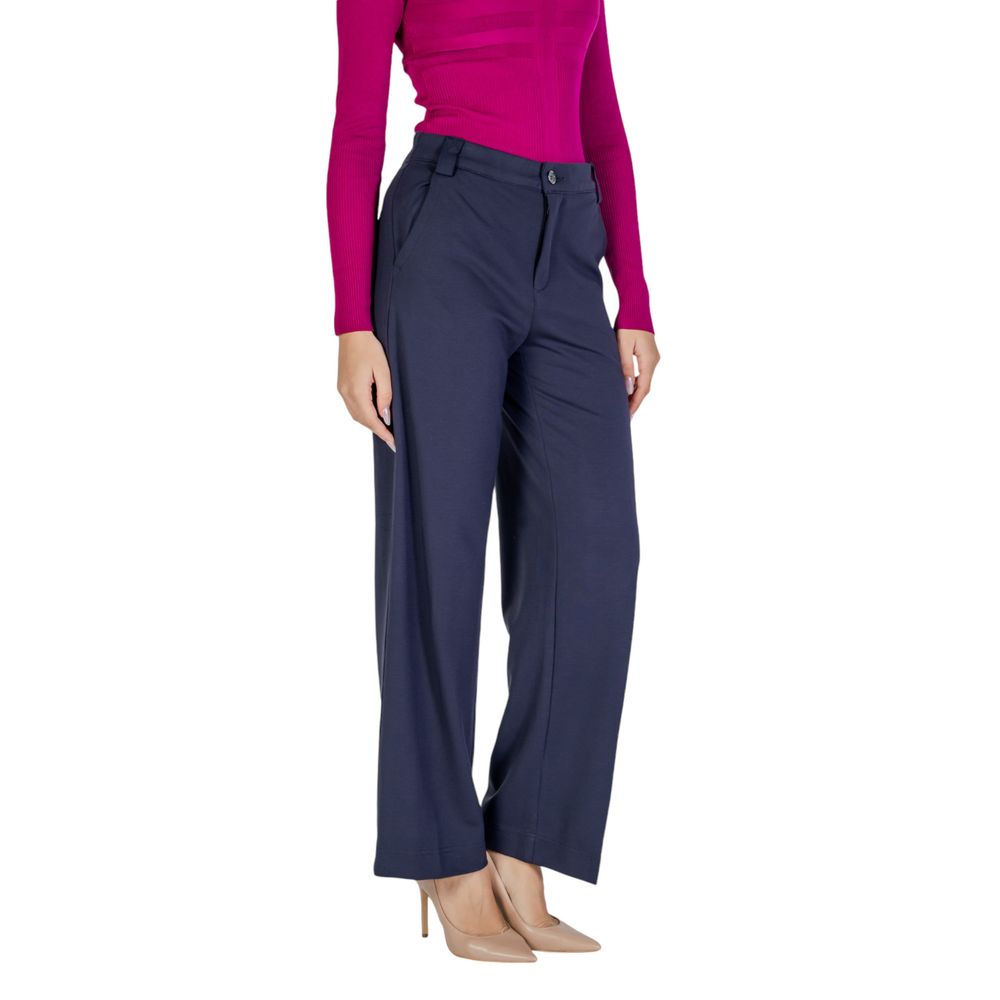 Blaue Freizeithose aus Viskose