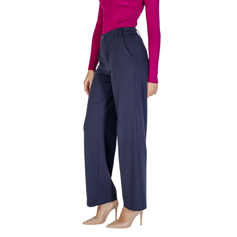 Blaue Freizeithose aus Viskose