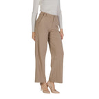 Beige Viscose Dress Pants