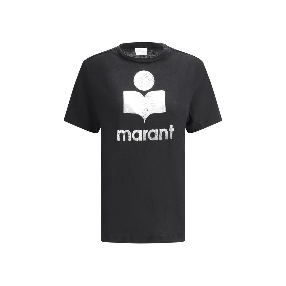 Schwarzes Leinen-T-Shirt