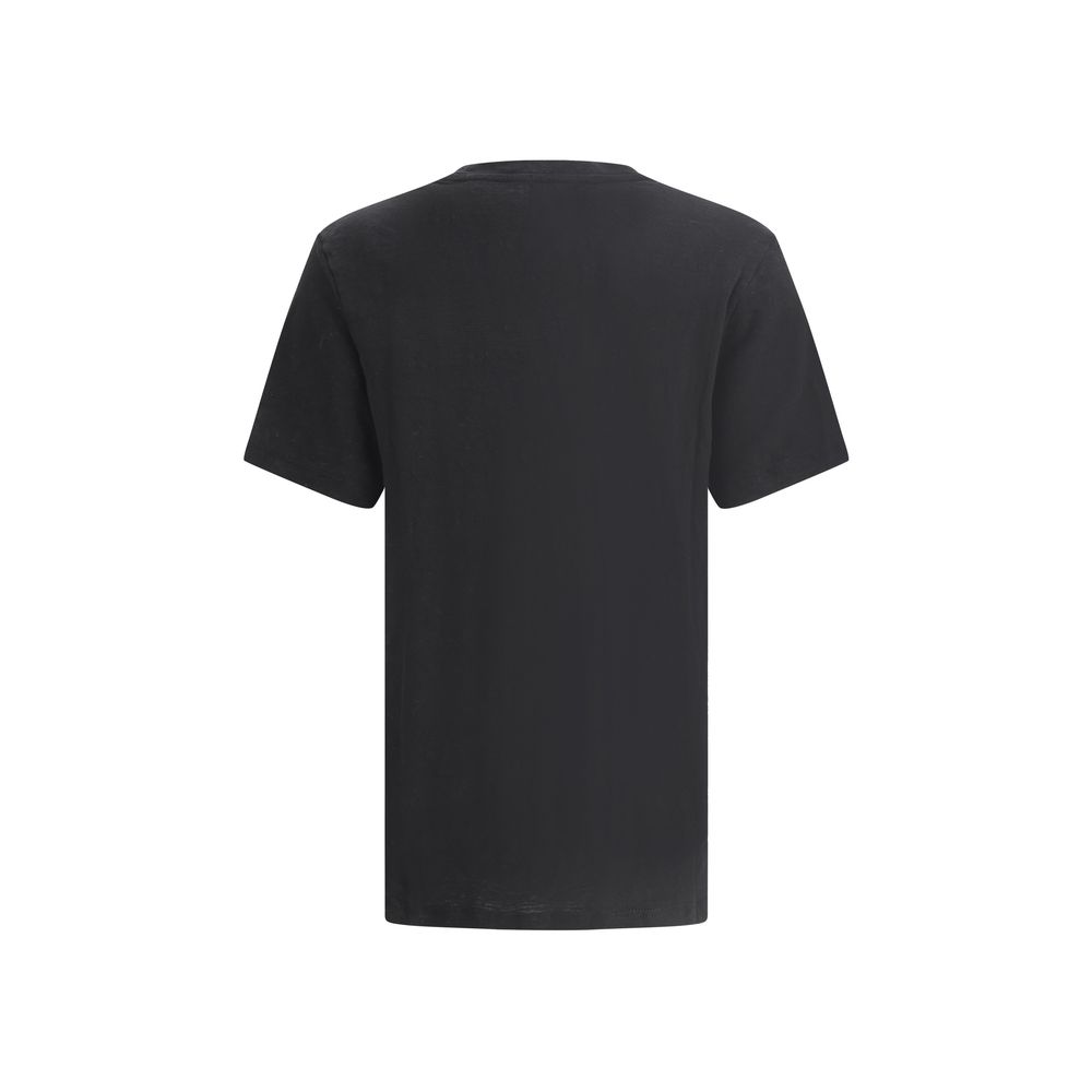 Schwarzes Leinen-T-Shirt
