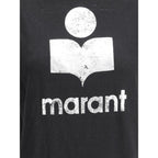 Schwarzes Leinen-T-Shirt