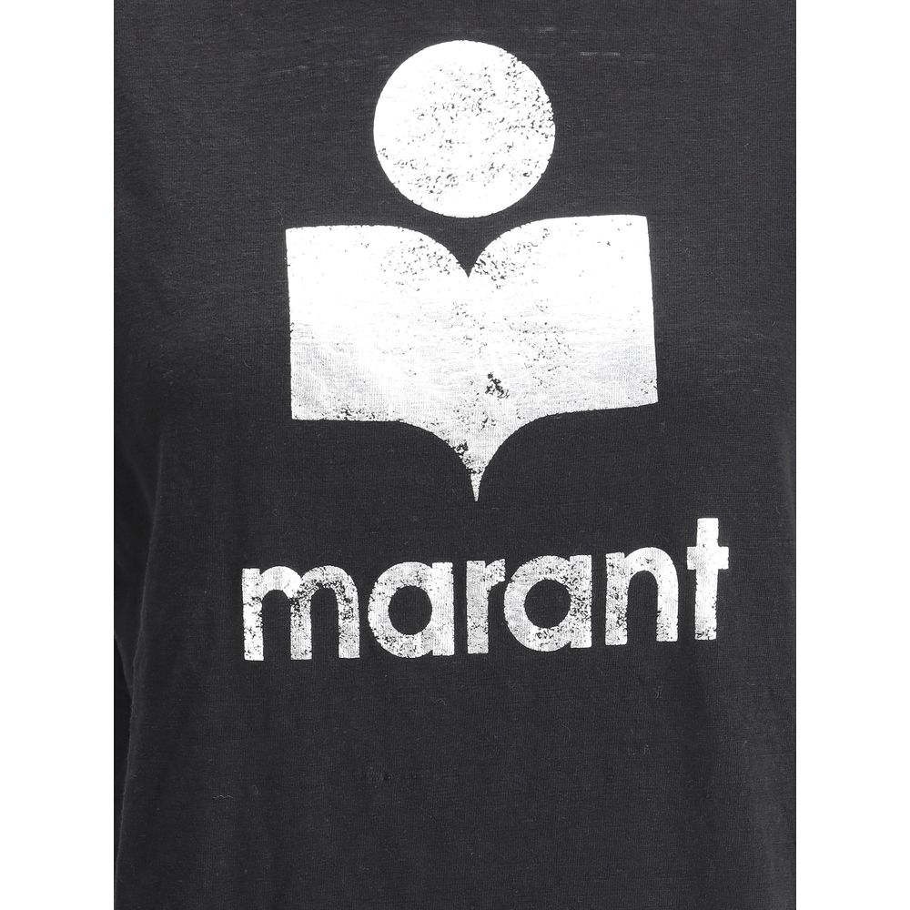Schwarzes Leinen-T-Shirt