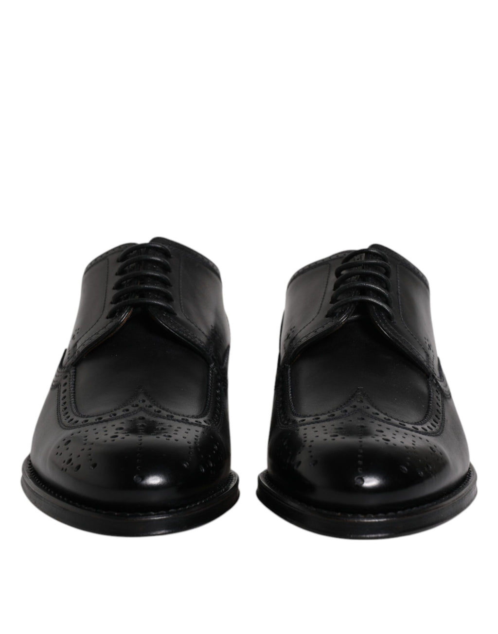 Schwarze Derby Wingtip Lackschuhe