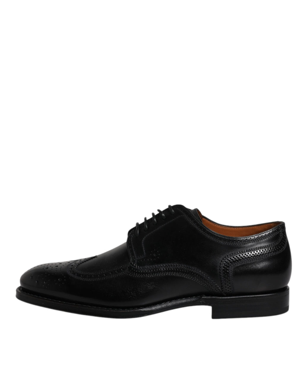 Schwarze Derby Wingtip Lackschuhe