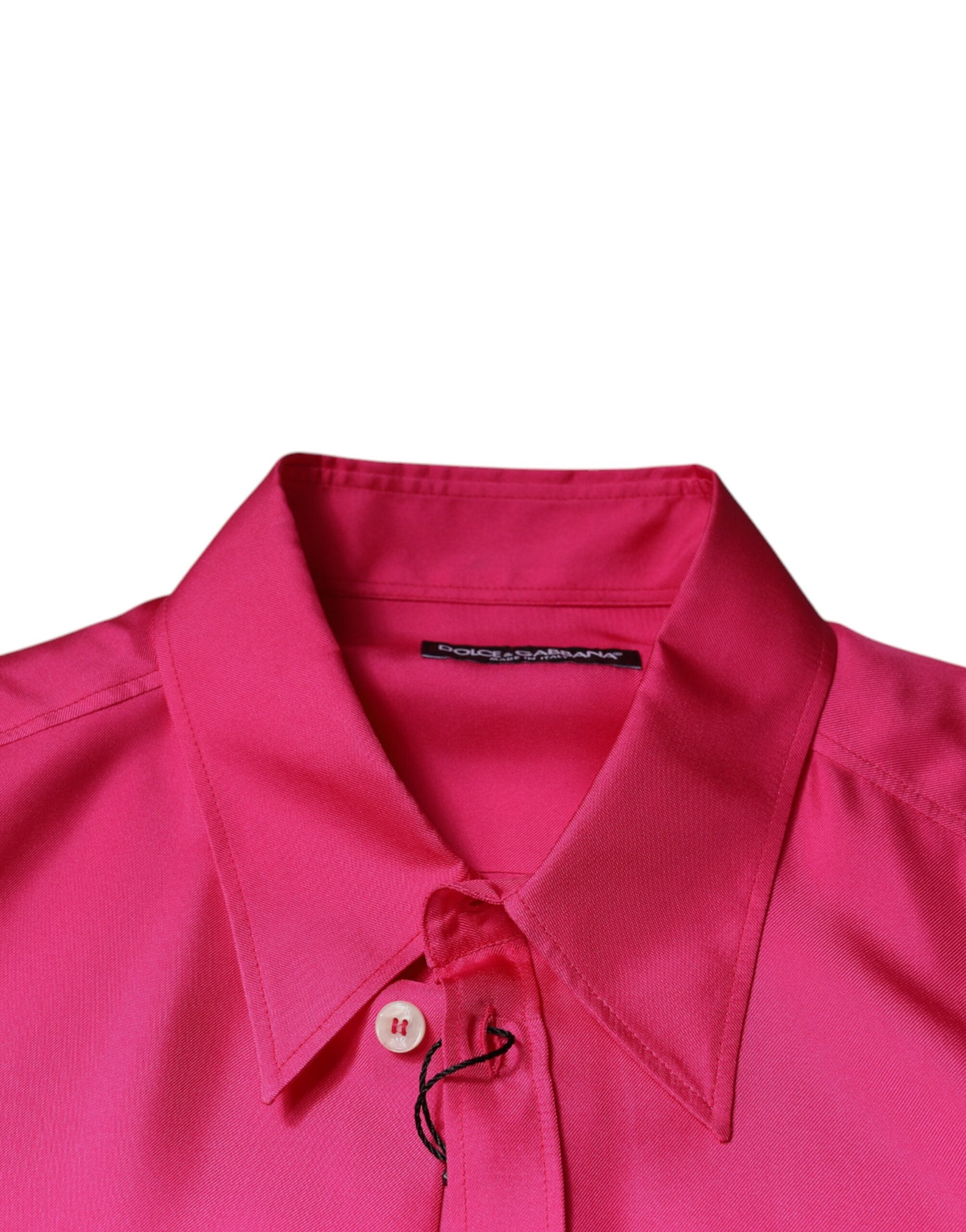 Pink Silk Collared Button-Down Men's Shirt