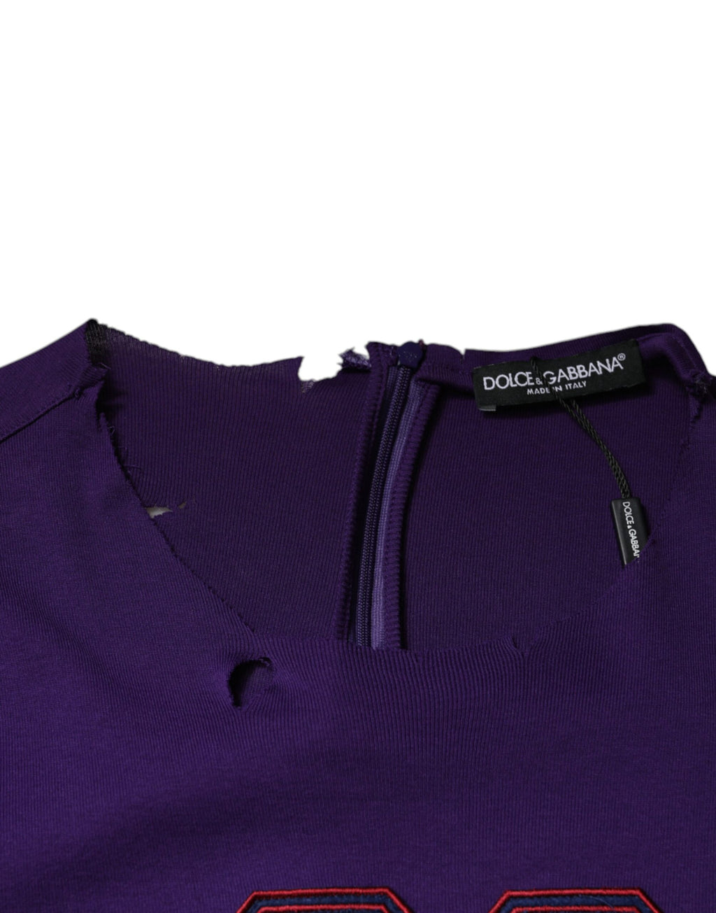 Lila Baumwoll-Rundhals-Pullover für Herren