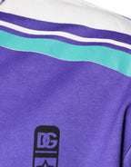 Lila T-Shirt aus Baumwolljersey mit V-Ausschnitt und Logo