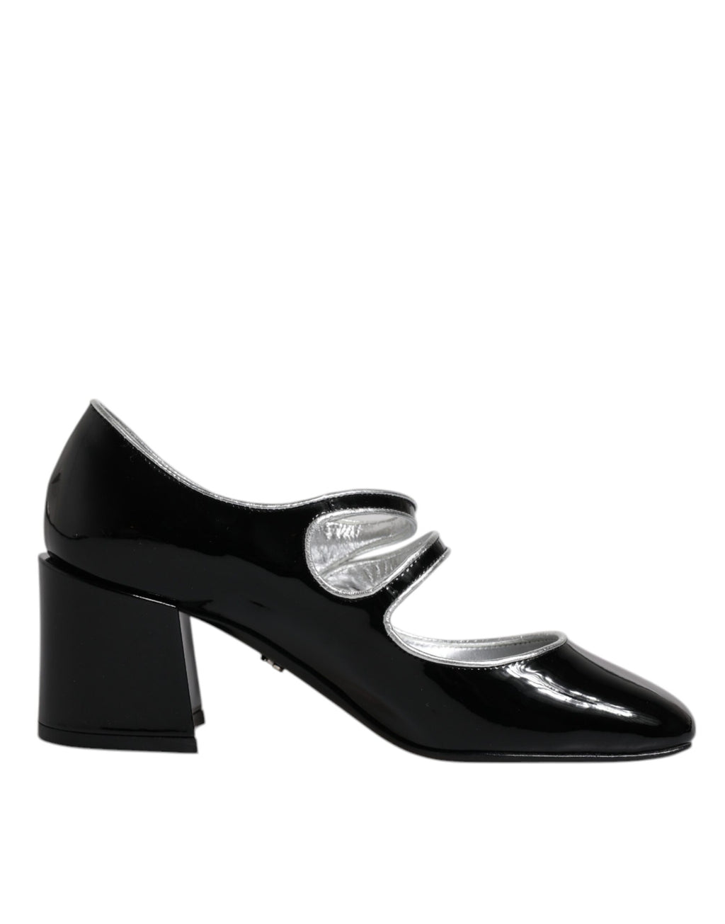 Schwarze Lackleder Mary Jane Pumps mit Kristallen