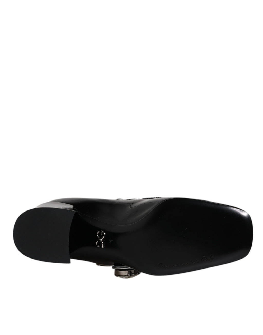 Schwarze Lackleder Mary Jane Pumps mit Kristallen