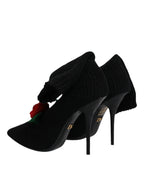 Schwarze Stiletto-Heels Mid-Calf Boots Schuhe