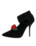 Schwarze Stiletto-Heels Mid-Calf Boots Schuhe