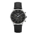 Schwarz Leder Armbanduhr