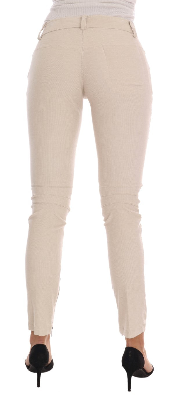 Beige Slim Jeans Cordhose Skinny
