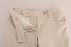 Beige Slim Jeans Cordhose Skinny