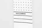 White Polka Dotted Silk Skinny Scarf