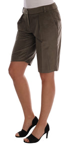 Bermudashorts aus braunem Samt