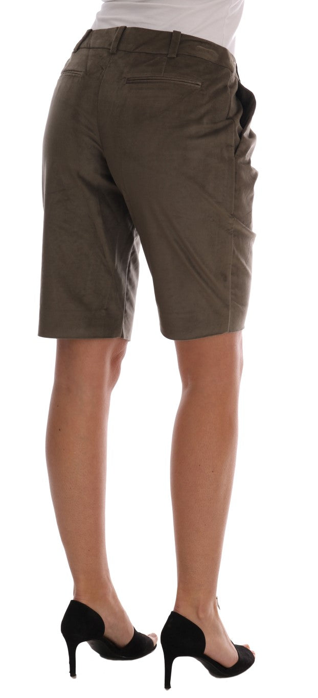 Bermudashorts aus braunem Samt