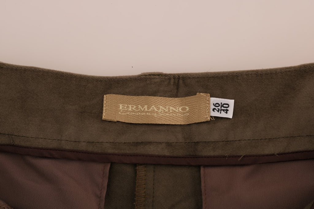 Bermudashorts aus braunem Samt