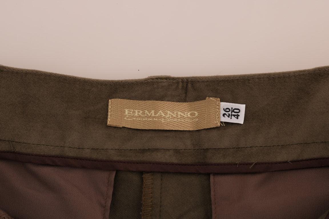 Bermudashorts aus braunem Samt
