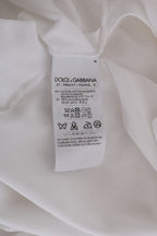 Weißes Baumwoll-Seiden-T-Shirt
