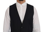 Blue Wool Stretch Vest
