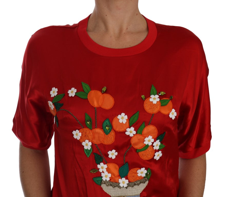 Rote Seide Orangefarbene Vase Kristalloberseite