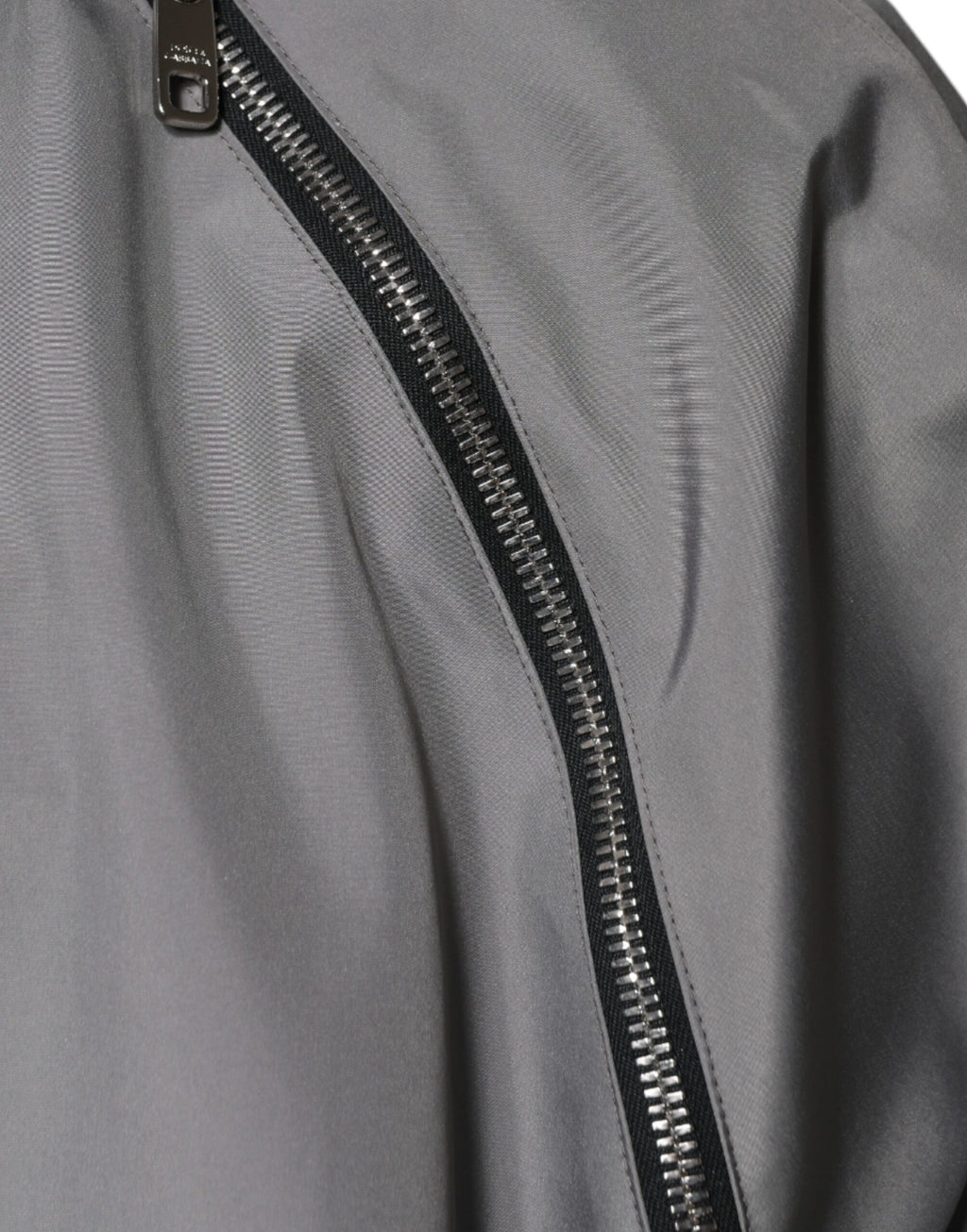 Gray Polyester Hooded Men's Full Zip Jacket