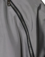 Gray Polyester Hooded Men's Full Zip Jacket