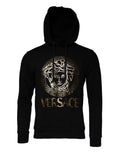 Schwarzer Medusa Baumwoll-Hoodie Pullover