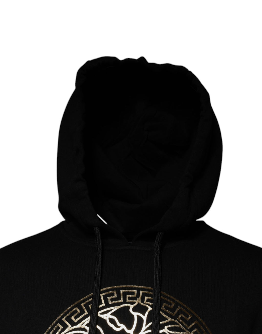 Schwarzer Medusa Baumwoll-Hoodie Pullover